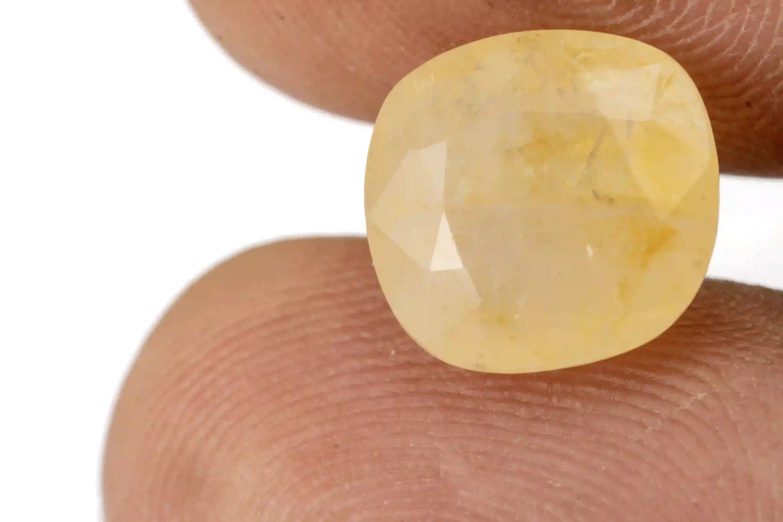 Ceylon Pukhraj Stone 6.65 Ratti (6.05 Carat) Yellow Sapphire - View #3