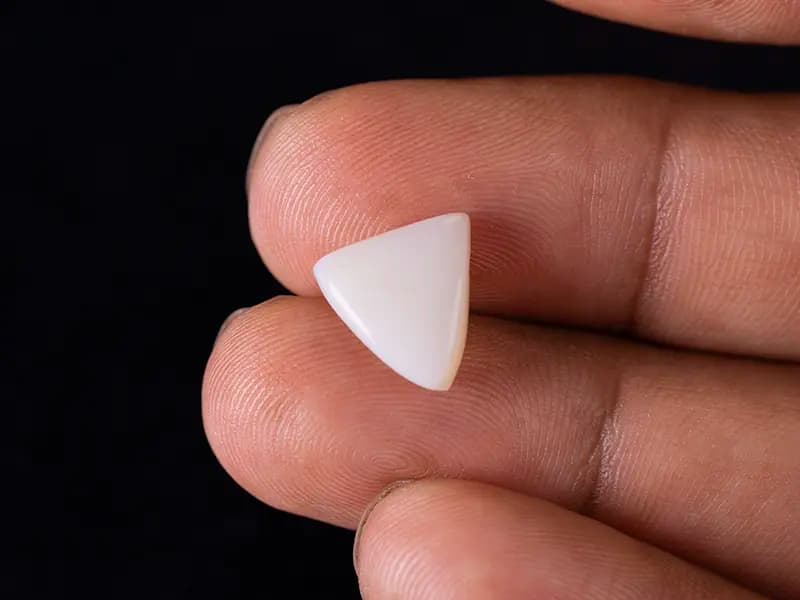 Australian Milky Opal (Doodhiya Patthar) 3.63 Carat (4 Ratti) — Solid White - View #3