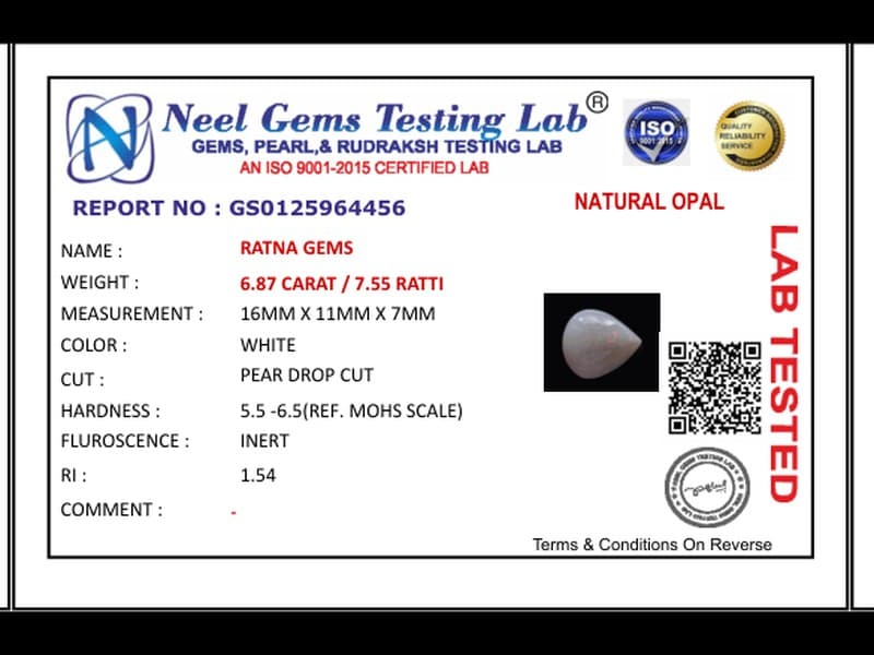Australian Milky Opal (Doodhiya Patthar) 6.87 Carat (7.55 Ratti) — Solid White - View #4