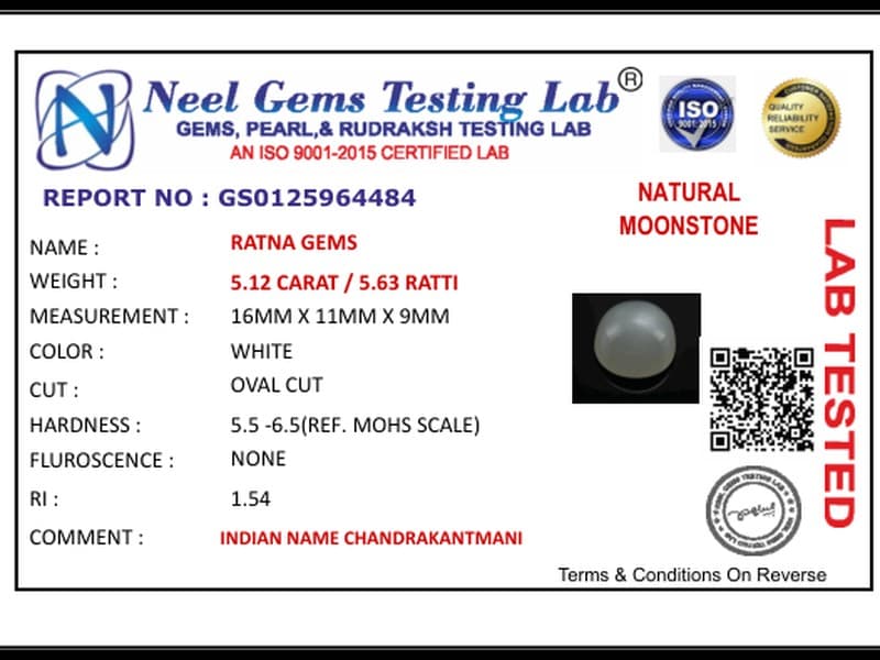 Moonstone (Chandramani) 5.12 Carat - 5.63 Ratti - View #4
