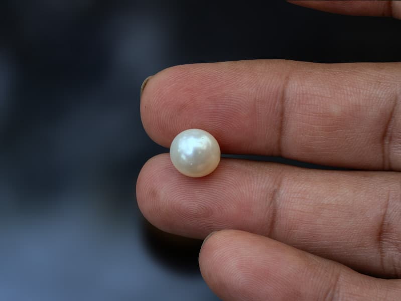 Cultured Pearl Stone (Moti Ratna) 5.80 Carat (6.37 Ratti) Round Shape - View #3