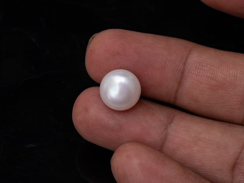 Cultured Pearl Stone (Moti Ratna) 8.70 Carat (9.56 Ratti) Round Shape - View #3
