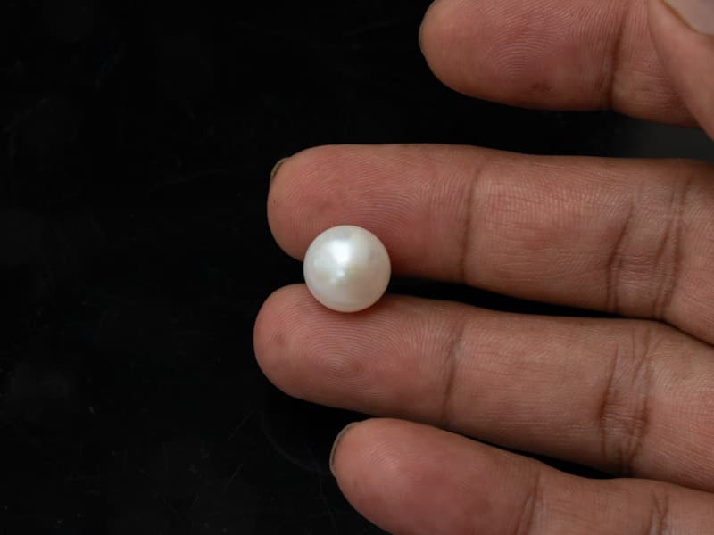 Cultured Pearl Stone (Moti Ratna) 8.92 Carat (9.80 Ratti) Round Shape - View #3