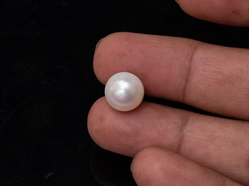 Cultured Pearl Stone (Moti Ratna) 9.40 Carat (10.33 Ratti) Round Shape - View #3