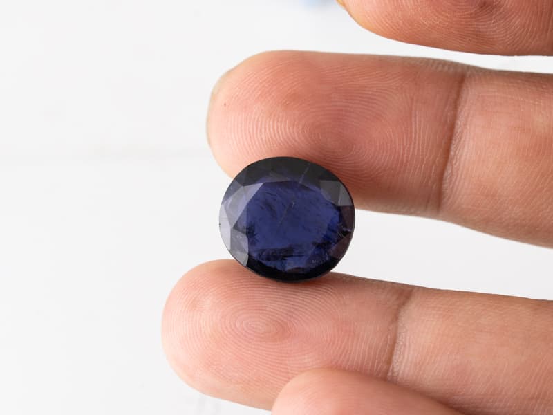 Iolite Stone (Kaka Neeli Stone) 12.65 Carat (13.90 Ratti) Oval Mix Cut - Certified Natural - View #4