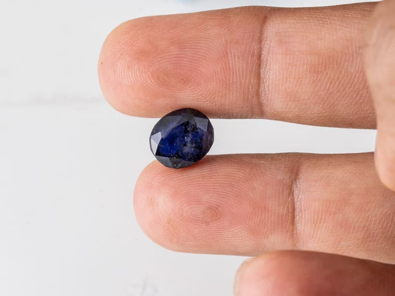 Iolite Stone (Kaka Neeli Stone) 5.29 Carat (5.81 Ratti) Oval Mix Cut - Certified Natural - View #4