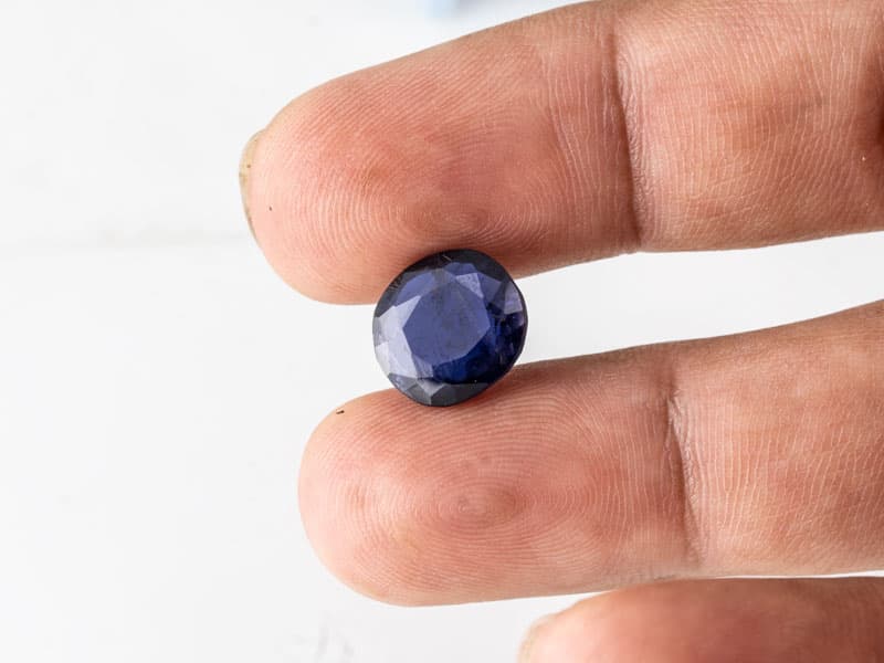 Iolite Stone (Kaka Neeli Stone) 5.54 Carat (6.09 Ratti) Oval Mix Cut - Certified Natural - View #4
