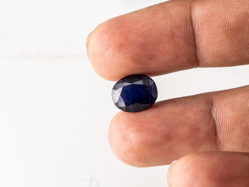 Iolite Stone (Kaka Neeli Stone) 5.61 Carat (6.16 Ratti) Oval Mix Cut - Certified Natural - View #4