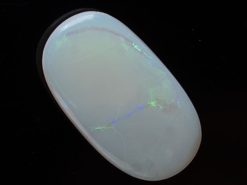 Australian White Opal (Doodhiya Patthar) 6.46 Carat (7.10 Ratti) — Rainbow Fire / Play-of-Colour
