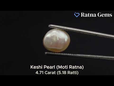 Official video preview: Keshi Pearl Stone 4.71 Carat (5.18 Ratti) Moti Ratna Button Shape