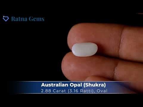 Video preview: Australian Milky Opal (Doodhiya Patthar) 2.88 Carat (3.16 Ratti) — Solid White