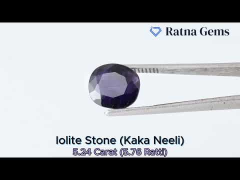Official video preview: Iolite Stone (Kaka Neeli Stone) 5.24 Carat (5.76 Ratti) Oval Mix Cut - Certified Natural