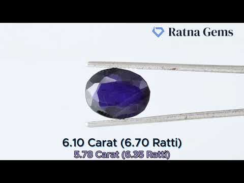 Official video preview: Iolite Stone (Kaka Neeli Stone) 6.10 Carat (6.70 Ratti) Oval Mix Cut - Certified Natural