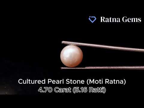 Official video preview: Cultured Pearl Stone (Moti Ratna) 4.70 Carat (5.16 Ratti) Round Shape