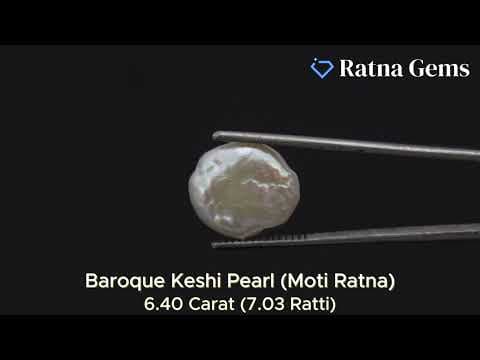 Official video preview: Keshi Pearl Stone 6.40 Carat (7.03 Ratti) Moti Ratna Baroque Shape