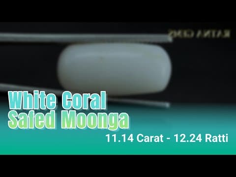 Official video preview: White Coral Stone 12.24 Ratti - 11.14 Carat Safed Moonga