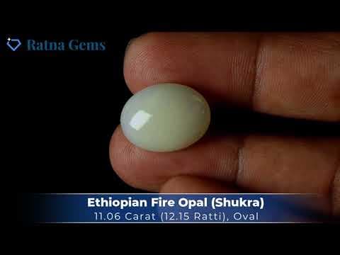 Video preview: Ethiopian Welo Opal (Doodhiya Patthar) 11.06 Carat (12.15 Ratti) — Strong Fire / Play-of-Colour