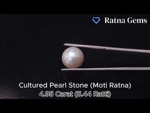 Official video preview: Cultured Pearl Stone (Moti Ratna) 4.95 Carat (5.44 Ratti) Round Shape