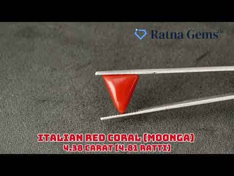 Video preview: Italian Red Coral (Moonga) 4.38 Carat (4.81 Ratti)