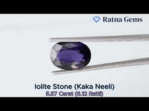 Official video preview: Iolite Stone (Kaka Neeli Stone) 5.57 Carat (6.12 Ratti) Oval Mix Cut - Certified Natural