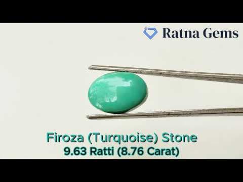 Official video preview: American Firoza (Turquoise) Stone 8.76 Carat (9.63 Ratti) Oval Shape