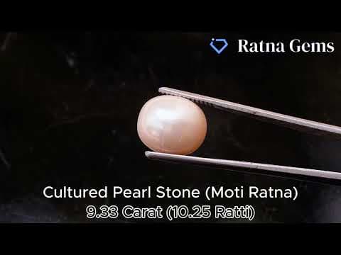 Video preview: Cultured Pearl Stone (Moti Ratna) 9.33 Carat (10.25 Ratti) Round Shape