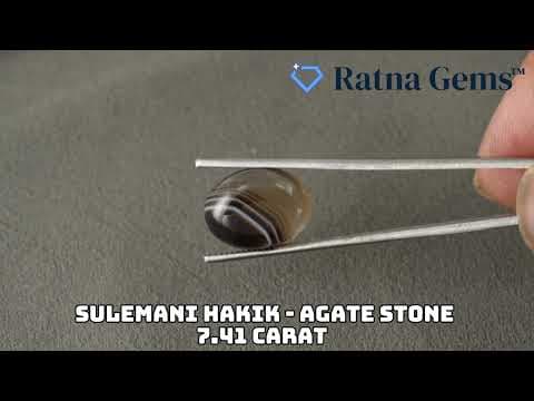 Official video preview: Natural Sulemani Hakik (Agate Stone) 7.41 Carat (8.14 Ratti)