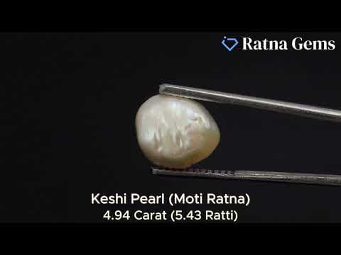 Official video preview: Keshi Pearl Stone 4.94 Carat (5.43 Ratti) Moti Ratna Baroque Shape