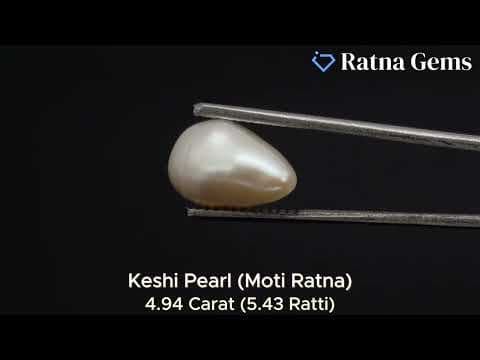 Official video preview: Keshi Pearl Stone 4.94 Carat (5.43 Ratti) Moti Ratna Button Shape