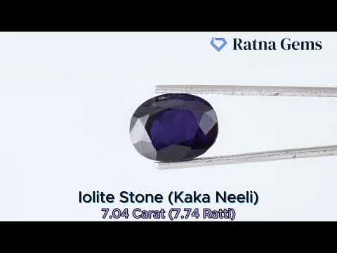 Official video preview: Iolite Stone (Kaka Neeli Stone) 7.04 Carat (7.74 Ratti) Oval Mix Cut - Certified Natural