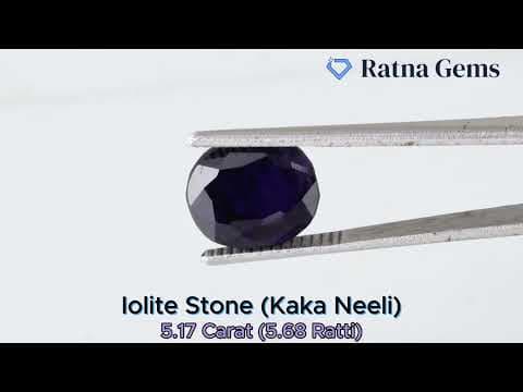 Official video preview: Iolite Stone (Kaka Neeli Stone) 5.17 Carat (5.68 Ratti) Oval Mix Cut - Certified Natural