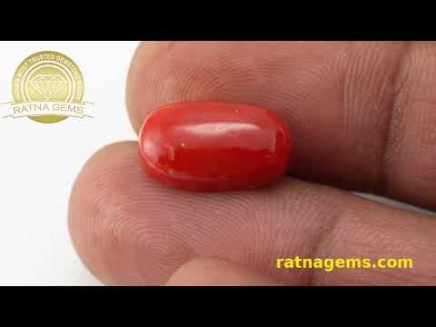 Video preview: Moonga Stone 7.14 Ratti (6.50 Carat) - Italian Red Coral