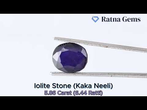 Official video preview: Iolite Stone (Kaka Neeli Stone) 5.86 Carat (6.44 Ratti) Oval Mix Cut - Certified Natural