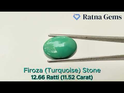 Official video preview: American Firoza (Turquoise) Stone 11.52 Carat (12.66 Ratti) Oval Shape