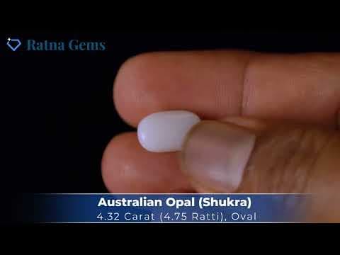Video preview: Australian Milky Opal (Doodhiya Patthar) 4.32 Carat (4.75 Ratti) — Solid White