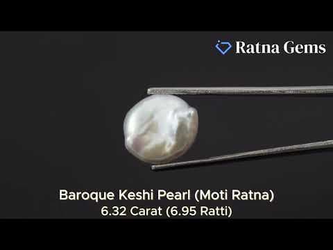 Official video preview: Keshi Pearl Stone 6.32 Carat (6.95 Ratti) Moti Ratna Baroque Shape