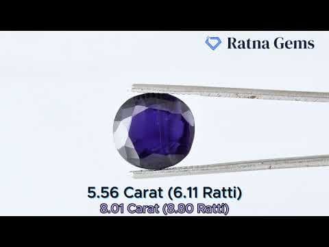 Official video preview: Iolite Stone (Kaka Neeli Stone) 5.56 Carat (6.11 Ratti) Oval Mix Cut - Certified Natural