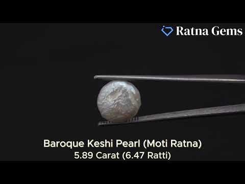 Official video preview: Keshi Pearl Stone 5.89 Carat (6.47 Ratti) Moti Ratna Baroque Shape