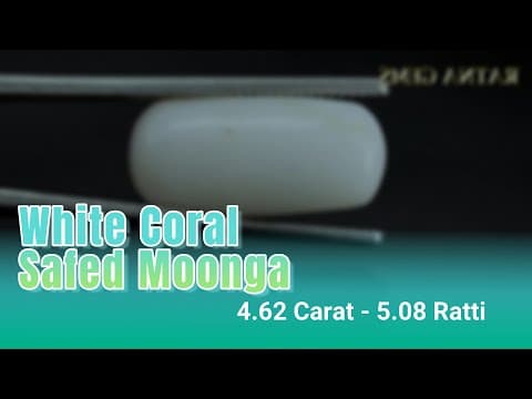 Official video preview: White Coral Stone 5.08 Ratti - 4.62 Carat Safed Moonga