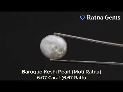Official video preview: Keshi Pearl Stone 6.07 Carat (6.67 Ratti) Moti Ratna Baroque Shape
