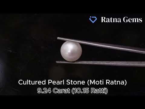 Official video preview: Cultured Pearl Stone (Moti Ratna) 9.24 Carat (10.15 Ratti) Round Shape