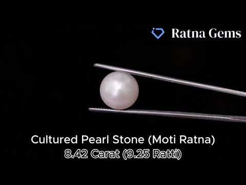 Official video preview: Cultured Pearl Stone (Moti Ratna) 8.42 Carat (9.25 Ratti) Round Shape