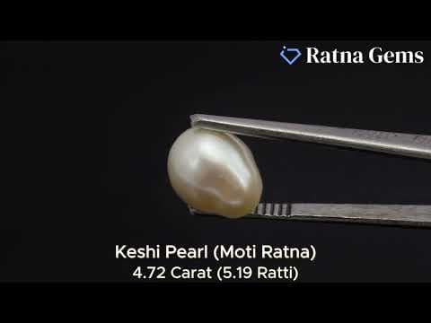 Official video preview: Keshi Pearl Stone 4.72 Carat (5.19 Ratti) Moti Ratna Button Shape