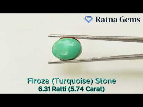 Official video preview: American Firoza (Turquoise) Stone 5.74 Carat (6.31 Ratti) Oval Shape