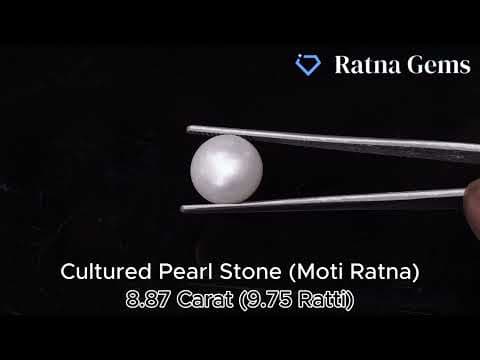 Official video preview: Cultured Pearl Stone (Moti Ratna) 8.87 Carat (9.75 Ratti) Round Shape