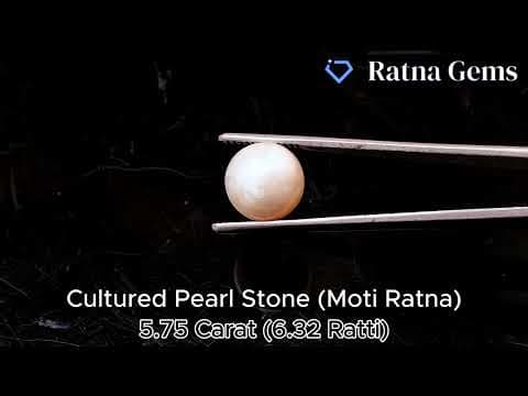 Official video preview: Cultured Pearl Stone (Moti Ratna) 5.75 Carat (6.32 Ratti) Round Shape