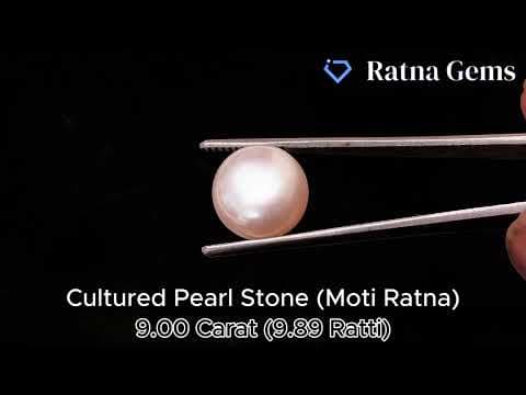 Official video preview: Cultured Pearl Stone (Moti Ratna) 9.00 Carat (9.89 Ratti) Round Shape