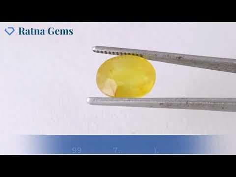 Official video preview: Bangkok yellow sapphire (Pukhraj) 6.99 Carat (7.68 Ratti)