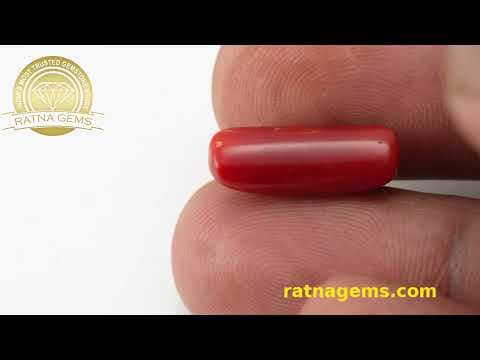 Official video preview: Moonga Stone 7.31 Ratti (6.65 Carat) - Italian Red Coral
