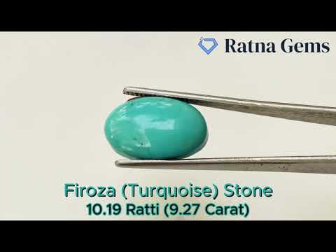Official video preview: American Firoza (Turquoise) Stone 9.27 Carat (10.19 Ratti) Oval Shape